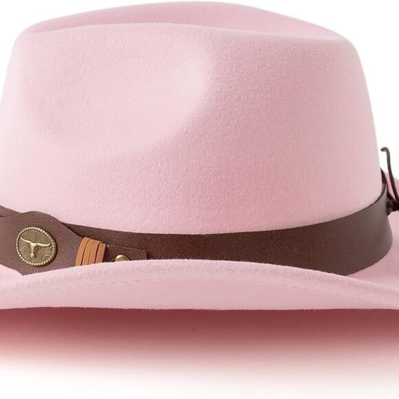 Classic Womens Western Cowboy Cowgirl Hats with Wide Belt - Picture 3 of 5